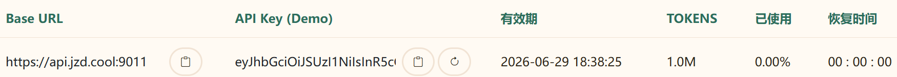 获取Base URL和API Key